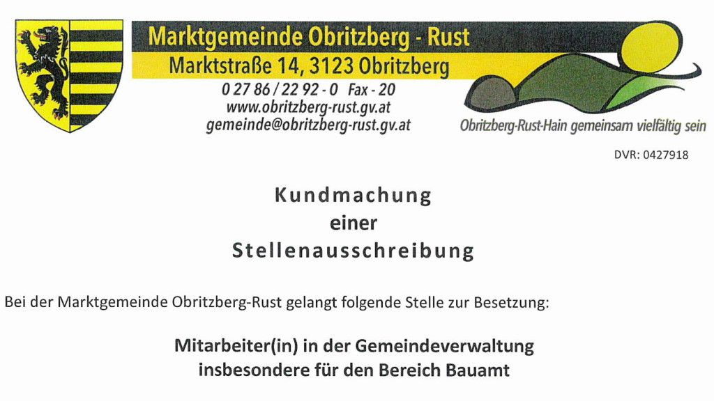 Stellenausschreibung Bauamt