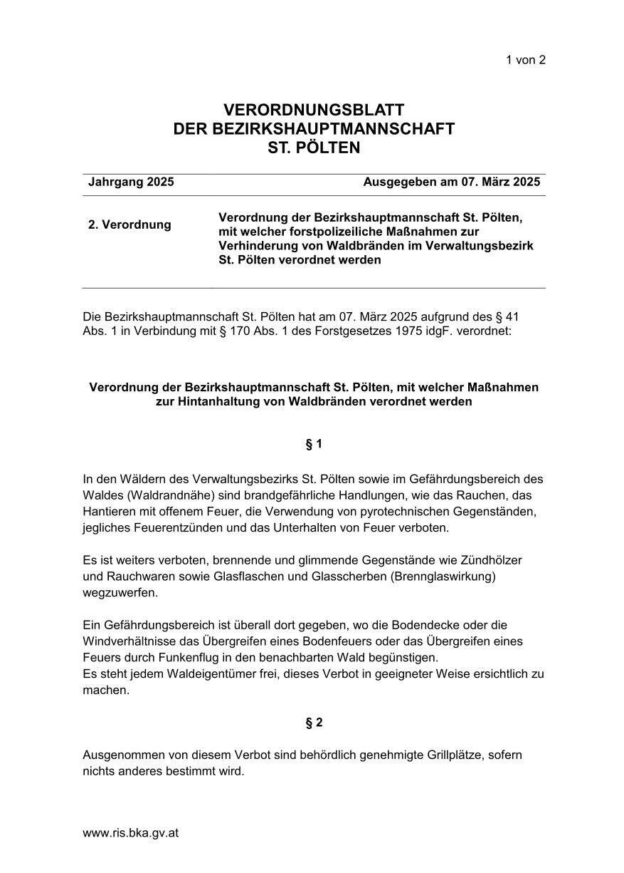 Waldbrandverordnung