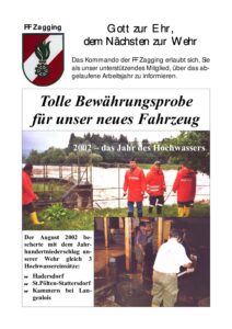 Titelseite Mitgliederinfo 2002